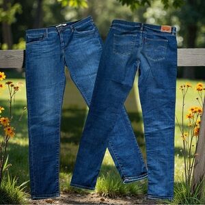 LEVIS 720 High Rise Super Skinny Med Wash 31 x 28.5”